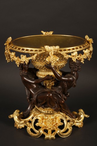Objet de décoration Cassolettes, coupe et vase - Centre de table "Hercule ivre" attr. à G. Denière (1815 - 1903), France circa 1870