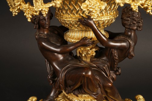 Antiquités - Centre de table "Hercule ivre" attr. à G. Denière (1815 - 1903), France circa 1870