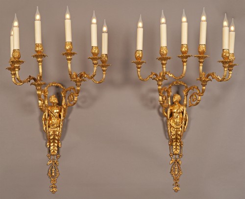 A. Delafontaine, Quatre Appliques « Hercule et Omphale », France circa 1880 - Tobogan Antiques