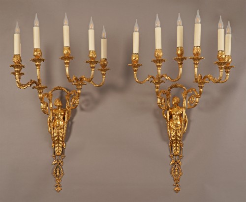 XIXe siècle - A. Delafontaine, Quatre Appliques « Hercule et Omphale », France circa 1880