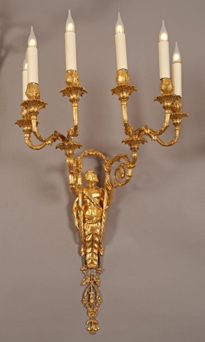 Antiquités - A. Delafontaine, Quatre Appliques « Hercule et Omphale », France circa 1880