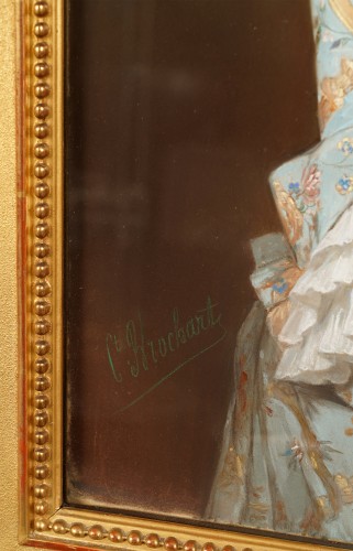 Antiquités - C.-J. Brochart, “Young Horsewoman” &amp; “Girl With The Hat,” France circa 1870