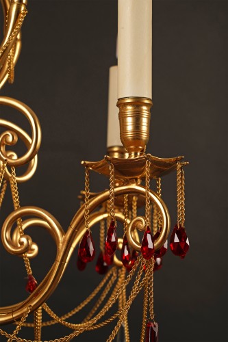 19th century - Baccarat, Orientalist Chandelier, France, circa 1890