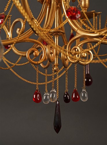 Antiquités - Baccarat, Orientalist Chandelier, France, circa 1890