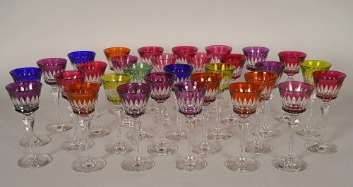 Glass & Crystal  - Baccarat, « Piccadilly » Roemer Glass Set, France, circa 1980