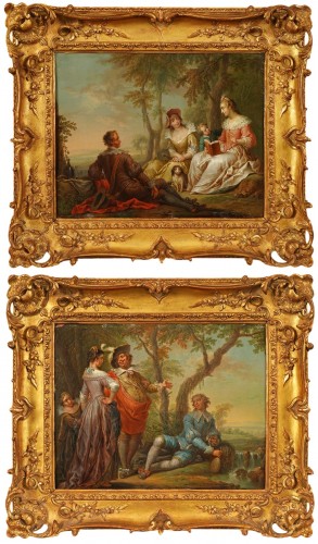F.-C. Janneck, « La Première rencontre » « La Lecture », Autriche circa 1740
