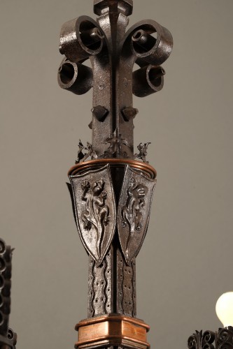 Lighting  - Neo-Gothic Chandelier "With Salamanders", France Circa 1925 attributed to Paul Kiss