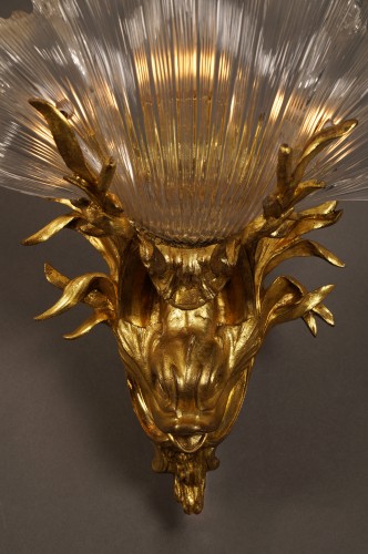 Pair of Wall Sconces "with Dolphins", attributed to Gagneau Circa 1900 - Lighting Style Art nouveau