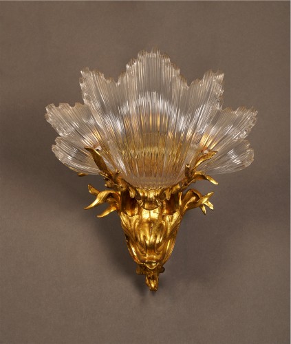 Pair of Wall Sconces "with Dolphins", attributed to Gagneau Circa 1900 - 