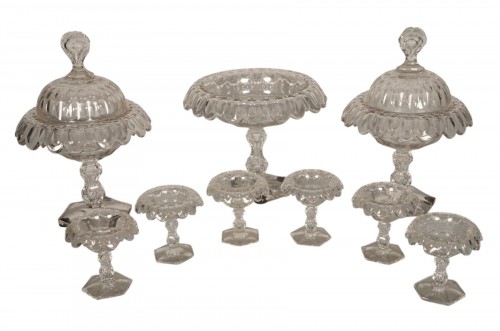 Baccarat, Set of candy dishes and cups, France, Circa 1870