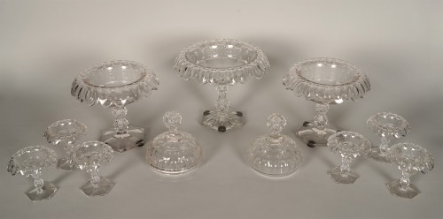 Baccarat, Set of candy dishes and cups, France, Circa 1870 - 