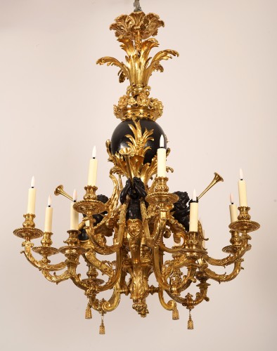 Maison Graux-Marly, lustre aux putti musiciens, France circa 1860 - Luminaires Style Napoléon III