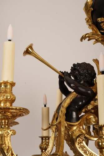 Luminaires Lustre - Maison Graux-Marly, lustre aux putti musiciens, France circa 1860