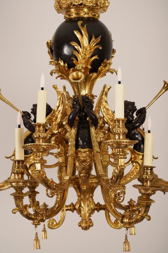 XIXe siècle - Maison Graux-Marly, lustre aux putti musiciens, France circa 1860