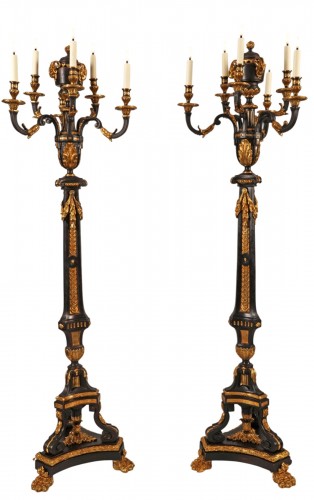 Paire de Torchères, France Circa 1890 attribué à Lacarriere Delatour & Cie