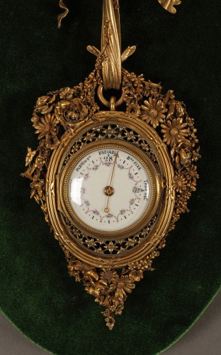 Gilt bronze Clock and Barometer Set, France Circa 1860 - 
