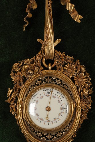 19th century - Gilt bronze Clock and Barometer Set, France Circa 1860