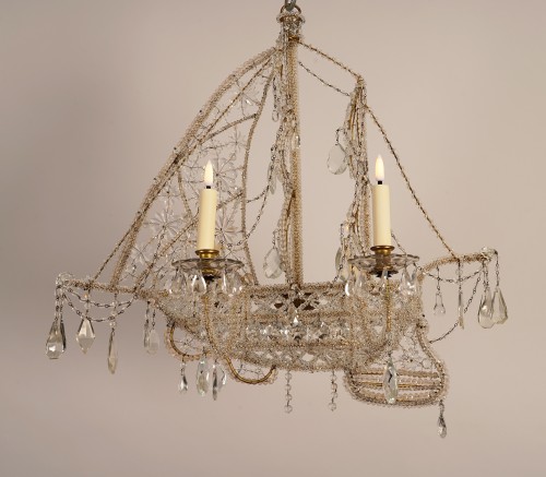 XXe siècle -  Lustre « Nef » attribué à la Maison Baguès, France 20e siècle