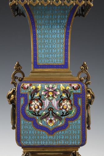 Pair of Cloisonné Vases Attributed to A. Giroux, France, Circa 1860 - 
