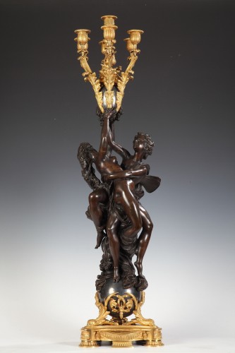 Pair of Louis XVI Style &quot;Cupid and Psyche&quot; Candelabras, France, Circa 1880 - Lighting Style 