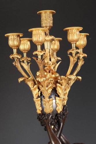 - Pair of Louis XVI Style &quot;Cupid and Psyche&quot; Candelabras, France, Circa 1880