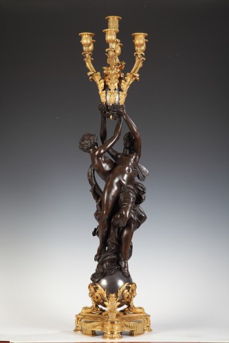 Antiquités - Pair of Louis XVI Style &quot;Cupid and Psyche&quot; Candelabras, France, Circa 1880