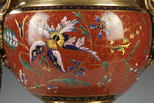 Jardinière japonisante attribuée à L'Escalier de Cristal, France circa 1880 - Objet de décoration Style 