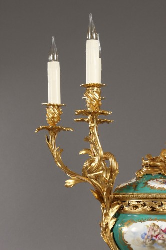 Luminaires Lampe - Centre de table de la Manufacture de Sèvres, France XIXe siècle