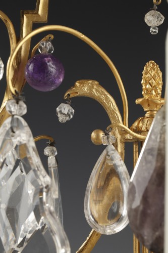 Lighting  - Pair of Rock Crystal Girandoles Attributed to H. Vian, France, circa 1890