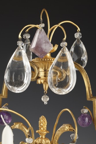Pair of Rock Crystal Girandoles Attributed to H. Vian, France, circa 1890 - 