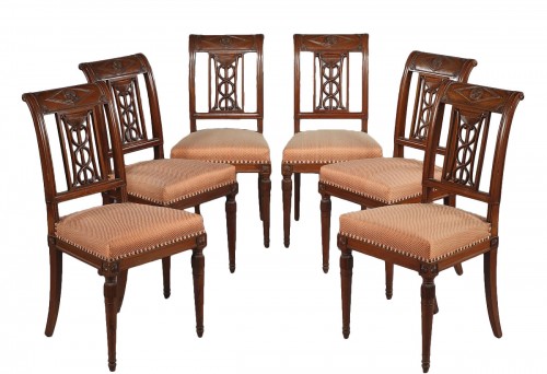 Fine Set of Six Chairs by JB Jacob, France Circa 1815