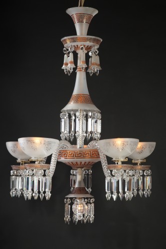 Neo-Greek Opaque Crystal Chandelier attr. to Baccarat, France, Circa 1890 - Lighting Style 