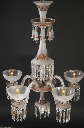 Lighting  - Neo-Greek Opaque Crystal Chandelier attr. to Baccarat, France, Circa 1890