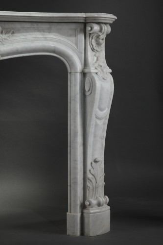 Cheminée  en marble blanc de Carrare, France circa 1880 - Tobogan Antiques
