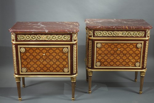 Pair of Louis XVI Style Commodes Attributed to Krieger, France, Circa 1880 - Furniture Style 