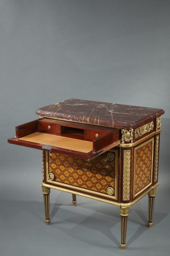  - Pair of Louis XVI Style Commodes Attributed to Krieger, France, Circa 1880