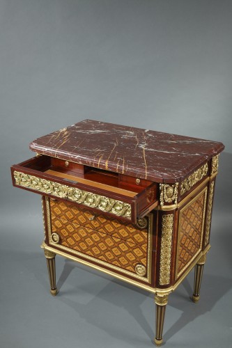 Antiquités - Pair of Louis XVI Style Commodes Attributed to Krieger, France, Circa 1880