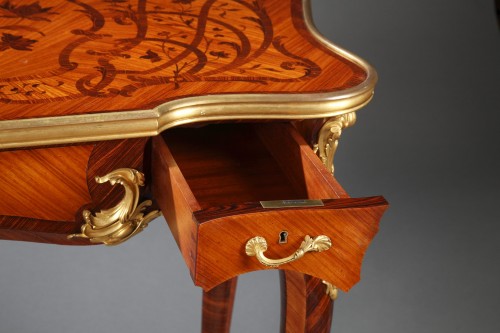 Antiquités - Table d'inspiration Louis XV par P. Sormani, France circa 1870