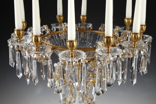 Luminaires Lampe - Centre de table en cristal attribué à Baccarat, France circa 1880