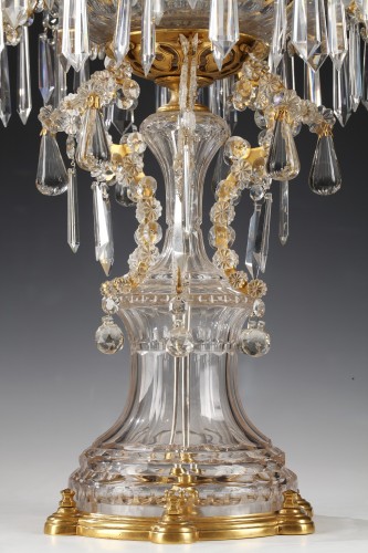 Antiquités - Centre de table en cristal attribué à Baccarat, France circa 1880