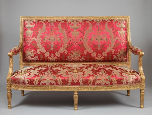 Louis XVI style Giltwood Sofa After a Model by G. Jacob, France, Circa 1880 - Seating Style 