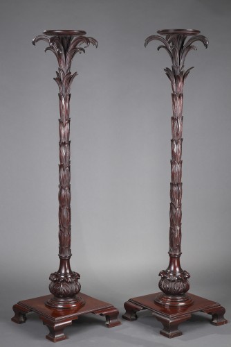 Paire de Sellettes "Palmier", Angleterre circa 1880 - Tobogan Antiques
