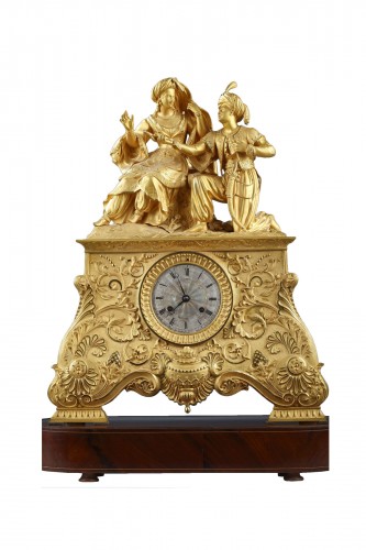Pendule philhellénique "Leila et le Giaour", France circa 1830