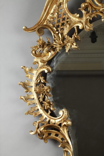 Miroirs, Trumeaux  - Important miroir en bois doré, Italie circa 1880