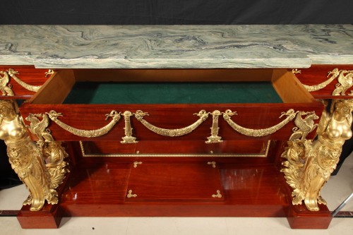 Rare Empire Style Console attributed to Krieger, France, Circa 1860 - 