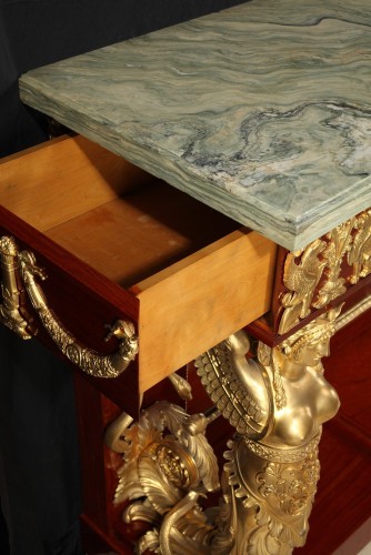 19th century - Rare Empire Style Console attributed to Krieger, France, Circa 1860