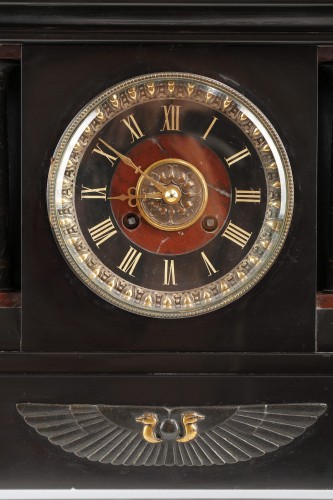 19th century - Neo-Egyptian Clock attributed to G.Servant, France Circa 1870