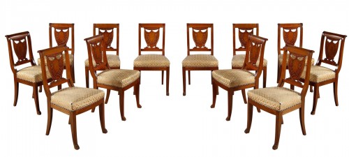 Suite de 12 chaises estampillée Balny Jne, France circa 1810