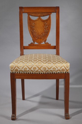 Suite de 12 chaises estampillée Balny Jne, France circa 1810 - Sièges Style Empire