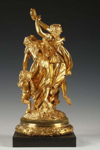 XIXe siècle - "Bacchanale" en bronze doré d'après Clodion, France circa 1880